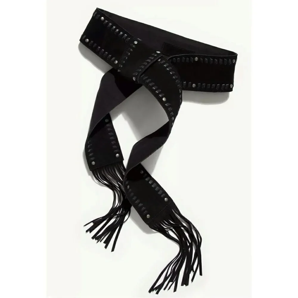 Free People  Blaire Fringe Wrap Belt